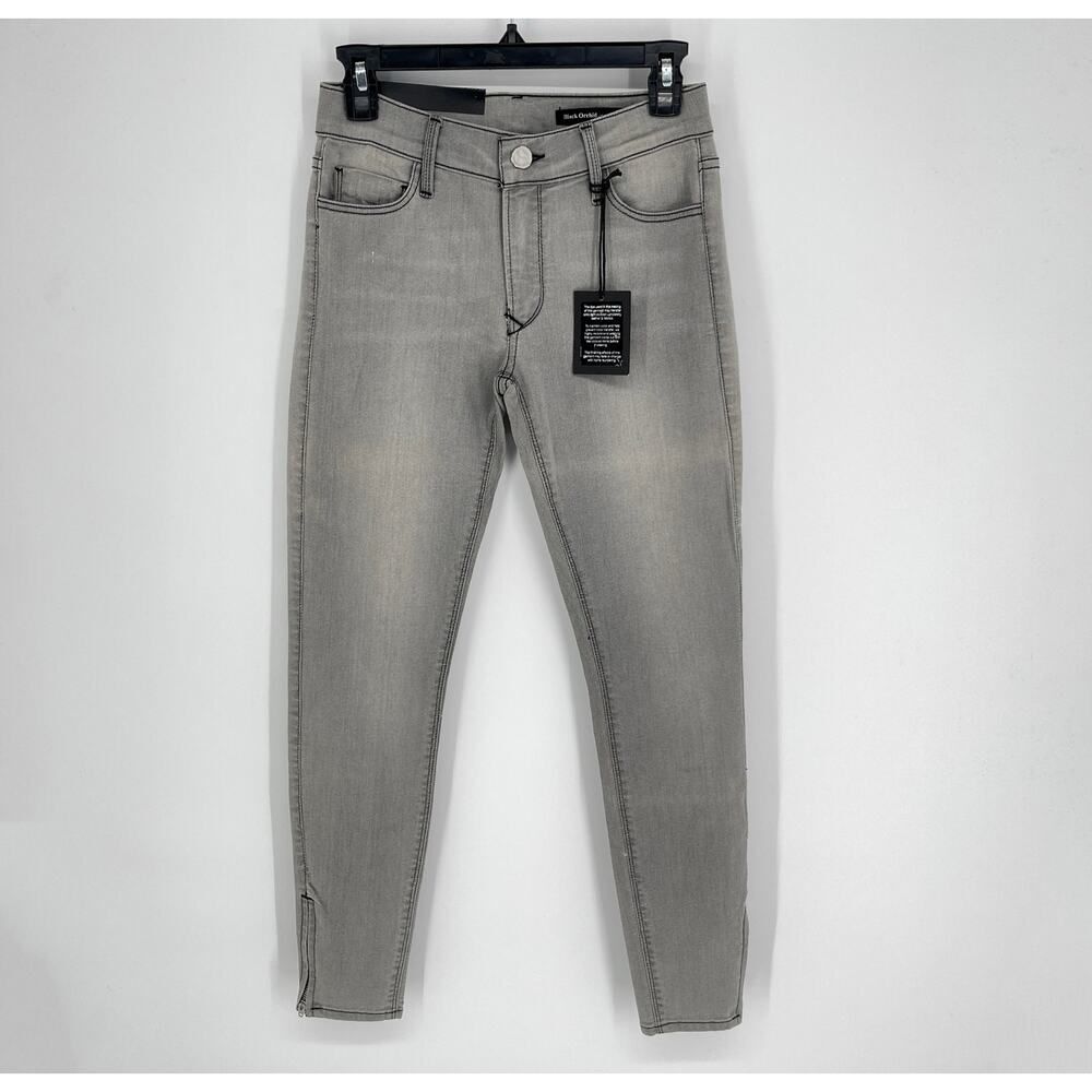 Black Orchid NEW Gray Skinny Jeans Sz 27 Soft Faded Ankle Zipper Stretch